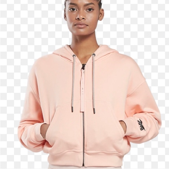 Victoria Beckham x Reebok coral glow Zip-Up Hoodie NWT